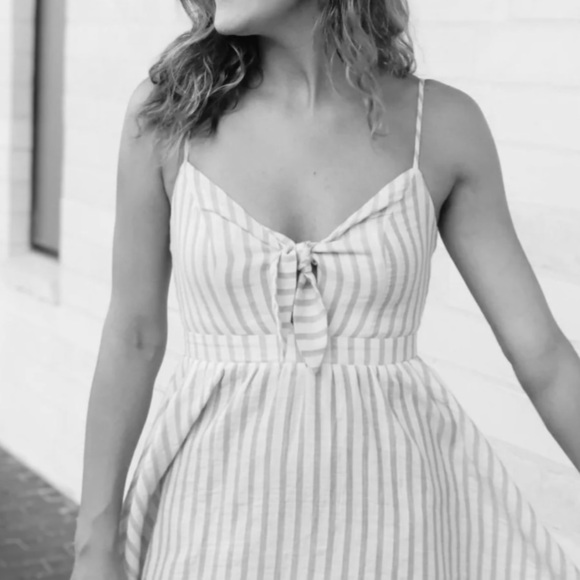 NWT Pink/white cotton sleeveless summer dress lined adjustable straps Sz 16 - Picture 6 of 12